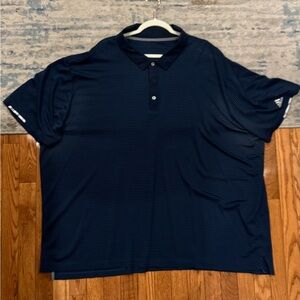 Adidas 5XL Navy Striped HeatRDY Performance Golf Polo Big and Tall
